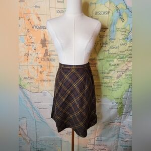 Copper Key Plaid A-Line Skirt Size 7